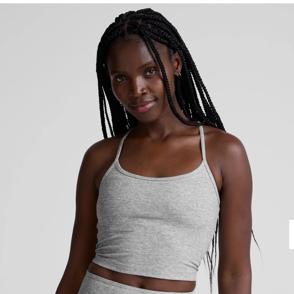 Beyond Yoga Spacedye™ Slim Racerback Cropped Tank- Heather Grey